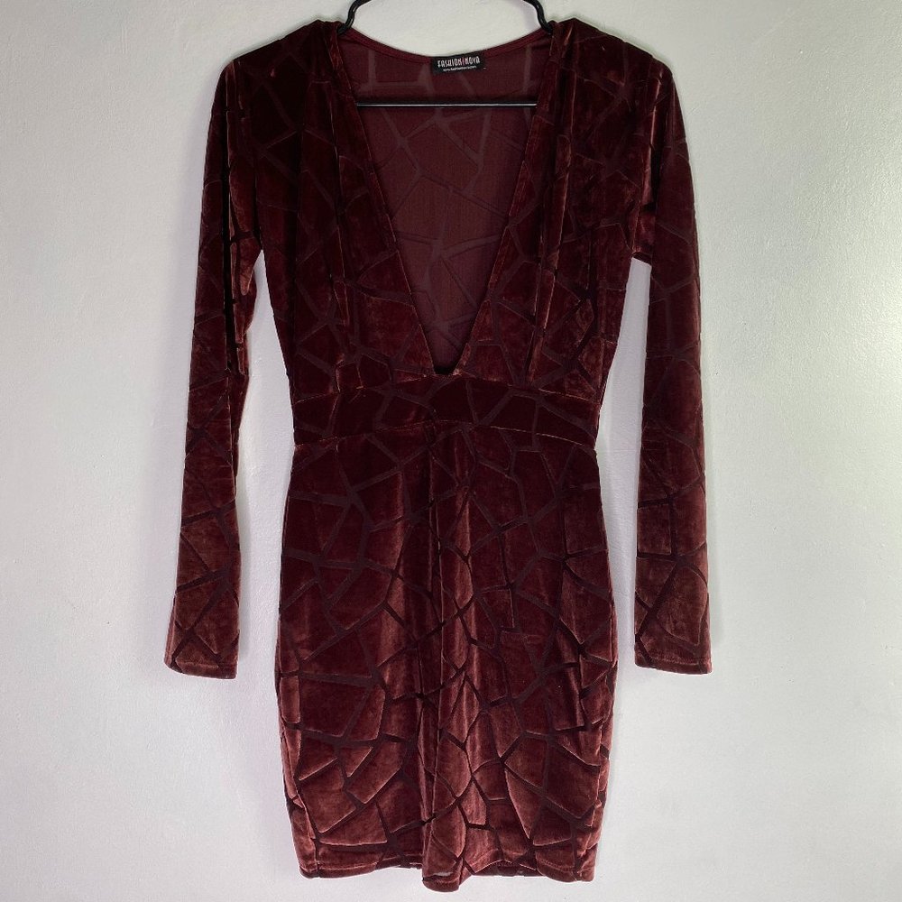 Pinkish purple low cut mini dress